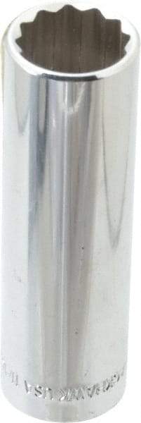 Blackhawk by Proto - 11/16", 1/2" Drive, Deep Hand Socket - 12 Points, 3-1/8" OAL, Chrome Finish - USA Tool & Supply