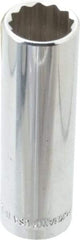 Blackhawk by Proto - 11/16", 1/2" Drive, Deep Hand Socket - 12 Points, 3-1/8" OAL, Chrome Finish - USA Tool & Supply