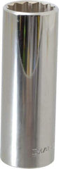 Blackhawk by Proto - 13/16", 1/2" Drive, Deep Hand Socket - 12 Points, 3-1/8" OAL, Chrome Finish - USA Tool & Supply