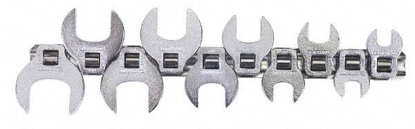 Blackhawk by Proto - 10 Piece 3/8" Drive Open End Crowfoot Wrench Set - 3/8 to 1", with Clip Rail - USA Tool & Supply