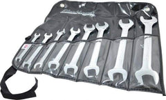 Blackhawk by Proto - 8 Piece, 1/4" to 1", Open End Wrench Set - Inch Measurement Standard, Full Polish Finish, Comes in Vinyl Roll - USA Tool & Supply