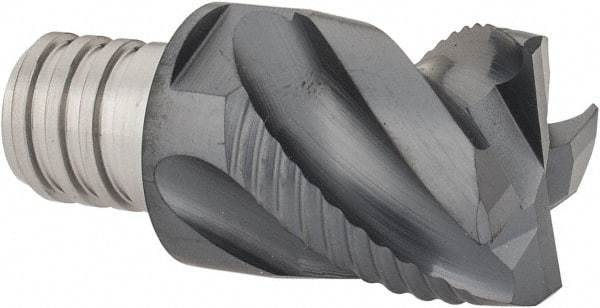 Iscar - MM EFS Grade IC908 Carbide End Milling Tip Insert - TiAlN Finish, 4 Flutes, 3/4" Cutting Diam, 0.653" Depth of Cut, 1" Extension, 45° Helix - USA Tool & Supply