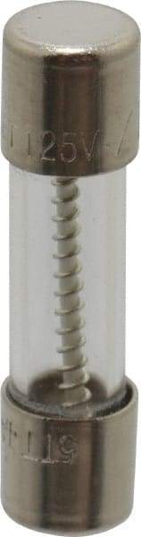 Ferraz Shawmut - 125 VAC, 4 Amp, Time Delay Miniature Glass Fuse - Clip Mount, 20mm OAL, 10 kA Rating, 5mm Diam - USA Tool & Supply