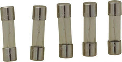 Ferraz Shawmut - 250 VAC, 1 Amp, Time Delay Miniature Glass Fuse - Clip Mount, 20mm OAL, 5mm Diam - USA Tool & Supply