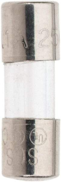 Ferraz Shawmut - 140 VDC, 250 VAC, 0.1 Amp, Fast-Acting Miniature Glass Fuse - Clip Mount, 15mm OAL, 5mm Diam - USA Tool & Supply