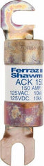 Ferraz Shawmut - 150 Amp Time Delay Round Forklift & Truck Fuse - 125VAC, 125VDC, 4.72" Long x 1" Wide, Bussman ACK150, Ferraz Shawmut ACK150 - USA Tool & Supply