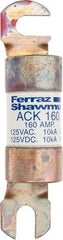 Ferraz Shawmut - 160 Amp Time Delay Round Forklift & Truck Fuse - 125VAC, 125VDC, 4.72" Long x 1" Wide, Bussman ACK160, Ferraz Shawmut ACK160 - USA Tool & Supply