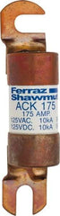 Ferraz Shawmut - 175 Amp Time Delay Round Forklift & Truck Fuse - 125VAC, 125VDC, 4.72" Long x 1" Wide, Bussman ACK175, Ferraz Shawmut ACK175 - USA Tool & Supply