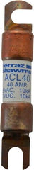 Ferraz Shawmut - 40 Amp General Purpose Round Forklift & Truck Fuse - 125VAC, 125VDC, 3.07" Long x 0.5" Wide, Bussman ACL40, Ferraz Shawmut ACL40 - USA Tool & Supply