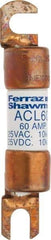 Ferraz Shawmut - 60 Amp General Purpose Round Forklift & Truck Fuse - 125VAC, 125VDC, 3.07" Long x 0.5" Wide, Bussman ACL60, Ferraz Shawmut ACL60 - USA Tool & Supply