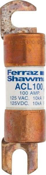 Ferraz Shawmut - 100 Amp General Purpose Round Forklift & Truck Fuse - 125VAC, 125VDC, 3.49" Long x 0.75" Wide, Bussman ACL100, Ferraz Shawmut ACL100 - USA Tool & Supply