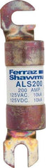 Ferraz Shawmut - 200 Amp General Purpose Round Forklift & Truck Fuse - 125VAC, 125VDC, 4.71" Long x 1" Wide, Bussman ALS200, Ferraz Shawmut ALS200 - USA Tool & Supply