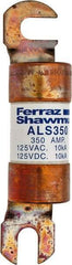 Ferraz Shawmut - 350 Amp General Purpose Round Forklift & Truck Fuse - 125VAC, 125VDC, 4.71" Long x 1" Wide, Bussman ALS350, Ferraz Shawmut ALS350 - USA Tool & Supply