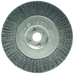 4" Diameter - 3/8-1/2" Arbor Hole - Crimped Stainless Straight Wheel - USA Tool & Supply