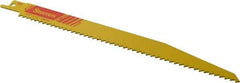 Starrett - 9" Long x 3/4" Thick, Bi-Metal Reciprocating Saw Blade - Tapered Profile, 6 TPI, Toothed Edge, Universal Shank - USA Tool & Supply