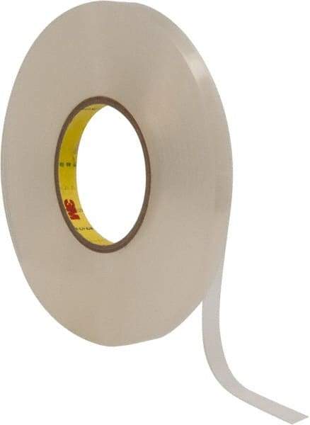 3M - 1/2" x 27 Yd Acrylic Adhesive Double Sided Tape - 1/32" Thick, Clear, Acrylic Foam Liner, Continuous Roll, Series 4658F - USA Tool & Supply