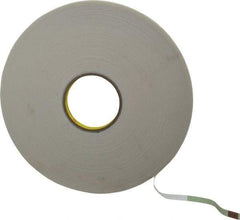 3M - 1/2" x 36 Yd Rubber Adhesive Double Sided Tape - 1/16" Thick, White, Polyethylene Foam Liner, Continuous Roll, Series 4466W - USA Tool & Supply