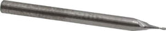 RobbJack - 0.025", 0.075" LOC, 1/8" Shank Diam, 1-1/2" OAL, 2 Flute, Solid Carbide Square End Mill - Single End, Uncoated, Spiral Flute, 30° Helix, Centercutting, Right Hand Cut, Right Hand Flute, Series SR-2 - USA Tool & Supply
