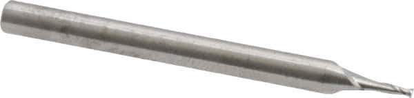RobbJack - 0.039", 0.117" LOC, 1/8" Shank Diam, 1-1/2" OAL, 2 Flute, Solid Carbide Square End Mill - Single End, Uncoated, Spiral Flute, 30° Helix, Centercutting, Right Hand Cut, Right Hand Flute, Series SR-2 - USA Tool & Supply