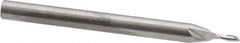 RobbJack - 0.043", 0.129" LOC, 1/8" Shank Diam, 1-1/2" OAL, 2 Flute, Solid Carbide Square End Mill - Single End, Uncoated, Spiral Flute, 30° Helix, Centercutting, Right Hand Cut, Right Hand Flute, Series SR-2 - USA Tool & Supply