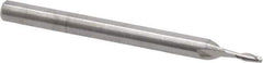 RobbJack - 0.05", 0.15" LOC, 1/8" Shank Diam, 1-1/2" OAL, 2 Flute, Solid Carbide Square End Mill - Single End, Uncoated, Spiral Flute, 30° Helix, Centercutting, Right Hand Cut, Right Hand Flute, Series SR-2 - USA Tool & Supply