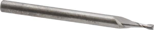RobbJack - 0.057", 0.171" LOC, 1/8" Shank Diam, 1-1/2" OAL, 2 Flute, Solid Carbide Square End Mill - Single End, Uncoated, Spiral Flute, 30° Helix, Centercutting, Right Hand Cut, Right Hand Flute, Series SR-2 - USA Tool & Supply