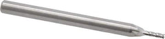 RobbJack - 0.047", 0.141" LOC, 1/8" Shank Diam, 1-1/2" OAL, 4 Flute, Solid Carbide Square End Mill - Single End, Uncoated, Spiral Flute, 30° Helix, Centercutting, Right Hand Cut, Right Hand Flute, Series SR-4 - USA Tool & Supply