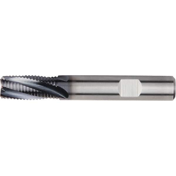 Kennametal - 12mm Diam, Fine Pitch, 16mm LOC, 4 Flute Solid Carbide 45° Corner Chamfer Roughing End Mill - AlTiN Finish, 73mm OAL, 12mm Shank Diam, Single End, Centercutting, 20° Helix - USA Tool & Supply