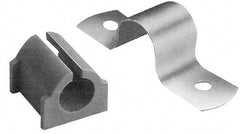 ZSI - 1-1/4" Tube, Grade 304 Stainless Steel, Tube Strap with Cushion - 2 Mounting Holes - USA Tool & Supply