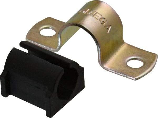 ZSI - 1/2" Tube, Steel, Zinc Plated Tube Strap with Cushion - 2 Mounting Holes - USA Tool & Supply