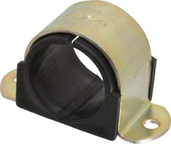 ZSI - 1-1/2" Tube, Steel, Zinc Plated Tube Strap with Cushion - 2 Mounting Holes - USA Tool & Supply