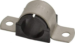 ZSI - 1/2 Pipe, Grade 304 Stainless Steel, Pipe Strap with Cushion - 2 Mounting Holes - USA Tool & Supply