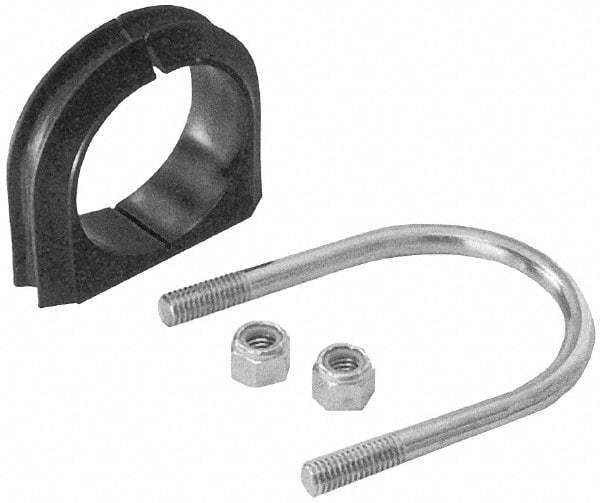 ZSI - 1" Pipe, Steel U Bolt Clamp with Cushion - Electro Galvanized, 1/2" Panel Thickness - USA Tool & Supply