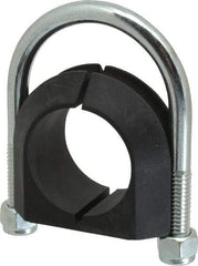 ZSI - 1-1/4" Pipe, Steel U Bolt Clamp with Cushion - Electro Galvanized, 3/4" Panel Thickness - USA Tool & Supply