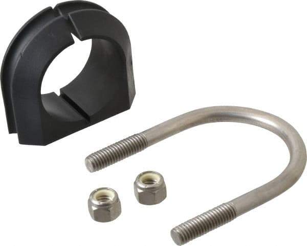 ZSI - 1-1/2" Pipe, Grade 316 Stainless Steel U Bolt Clamp with Cushion - 3/4" Panel Thickness - USA Tool & Supply