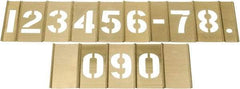 C.H. Hanson - 15 Piece, 2-1/2 Inch Character Size, Brass Stencil - Contains Figure Set - USA Tool & Supply