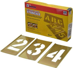 C.H. Hanson - 15 Piece, 3 Inch Character Size, Brass Stencil - Contains Figure Set - USA Tool & Supply