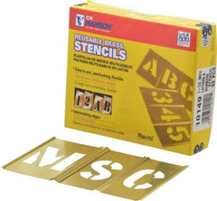 C.H. Hanson - 92 Piece, 1-1/2 Inch Character Size, Brass Stencil - Contains Three A Fonts - USA Tool & Supply