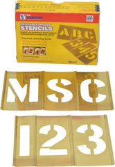 C.H. Hanson - 92 Piece, 3 Inch Character Size, Brass Stencil - Contains Three A Fonts - USA Tool & Supply