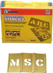 C.H. Hanson - 45 Piece, 3/4 Inch Character Size, Brass Stencil - USA Tool & Supply