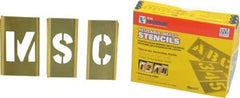 C.H. Hanson - 45 Piece, 1-1/2 Inch Character Size, Brass Stencil - USA Tool & Supply