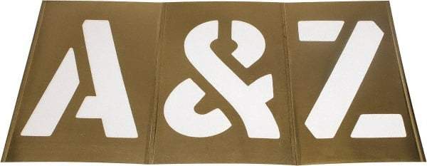 C.H. Hanson - 33 Piece, 12 Inch Character Size, Brass Stencil - Contains Letters - USA Tool & Supply