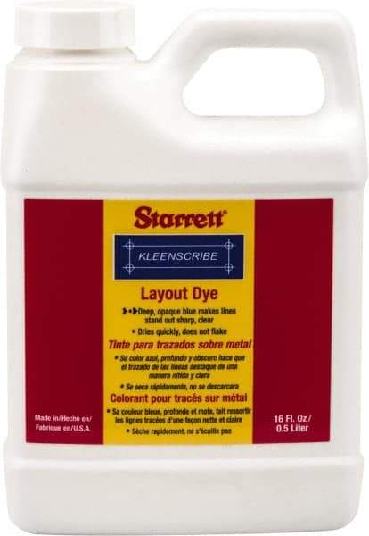 Starrett - Blue Layout Fluid - 16 Ounce Can - USA Tool & Supply