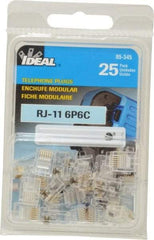 Ideal - 6 Position, Cat5e Modular Plug - Round Cable Compatible - USA Tool & Supply