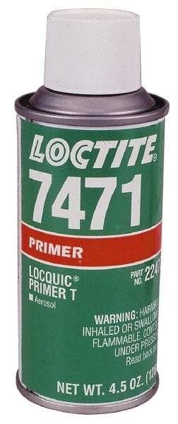 Loctite - 4.5 Fluid Ounce Aerosol, Amber, Liquid Primer - Series 7471, Hand Tool Removal - USA Tool & Supply