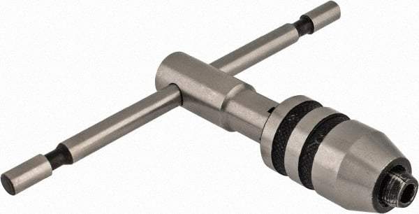 Interstate - 1/4 to 1/2" Tap Capacity, T Handle Tap Wrench - 3-35/64" Overall Length - USA Tool & Supply