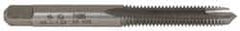 Made in USA - M2x0.40 Metric Coarse, 2 Flute, Bright Finish, High Speed Steel Spiral Point Tap - Plug Chamfer, Right Hand Thread, 1-3/4" OAL, 7/16" Thread Length, 0.141" Shank Diam, 6H Class of Fit - Exact Industrial Supply