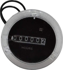 Trumeter - 6 Digit Wheel Display Hour Meter - No Reset - USA Tool & Supply