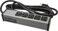 Wiremold - 5 Outlets, 120 Volts, 15 Amps, 15' Cord, Power Outlet Strip - Free Hanging Mount, 5-15 NEMA Configuration, 9-1/4" Strip, cULus Listed - USA Tool & Supply