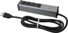 Wiremold - 4 Outlets, 120 Volts, 15 Amps, 6' Cord, Power Outlet Strip - Free Hanging Mount, 5-15 NEMA Configuration, 9-1/4" Strip, cULus Listed - USA Tool & Supply